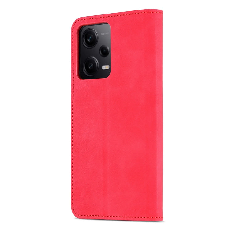 For Xiaomi Redmi Note 12 Pro 5G Global / China / Note 12 Pro 5G Speed / Poco X5 Pro AZNS Skin Feel Calf Texture Flip Leather Phone Case(Red) - Note 12 Pro Cases by AZNS | Online Shopping UK | buy2fix