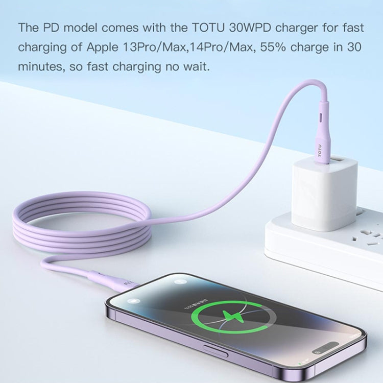 TOTU BPD-013 Skin Sense Series Type-C to 8 Pin Silicone Fast Charging Data Cable, Length:1m(White) - 2 in 1 Cable by TOTUDESIGN | Online Shopping UK | buy2fix