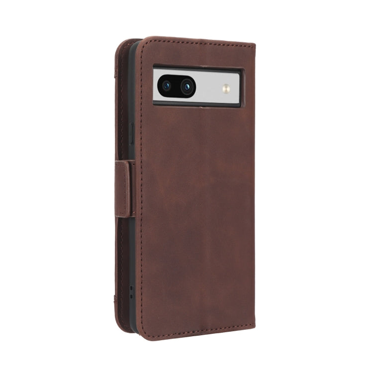 For Google Pixel 7a Skin Feel Calf Texture Card Slots Leather Phone Case(Brown) - Google Cases by buy2fix | Online Shopping UK | buy2fix