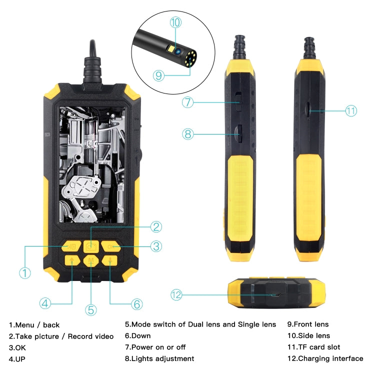 P50 4.5 inch Dual Camera with Screen Endoscope, Length:10m(5.5mm) - Consumer Electronics by buy2fix | Online Shopping UK | buy2fix