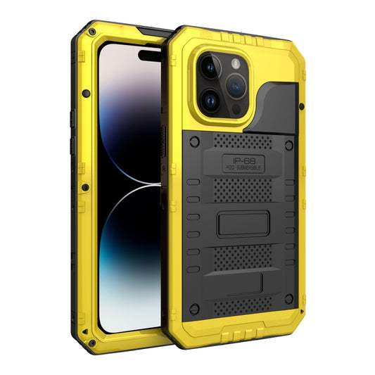 For iPhone 14 Pro Max RedPepper Wolf 360 Full Body Rugged Life Waterproof Phone Case(Yellow) - iPhone 14 Pro Max Cases by RedPepper | Online Shopping UK | buy2fix