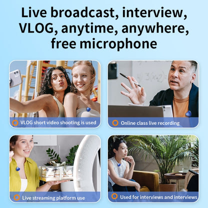 JNN A6 USB-C/Type-C Interface Wireless Lavalier Microphone, Specification:2 Mic(Blue) - Consumer Electronics by buy2fix | Online Shopping UK | buy2fix