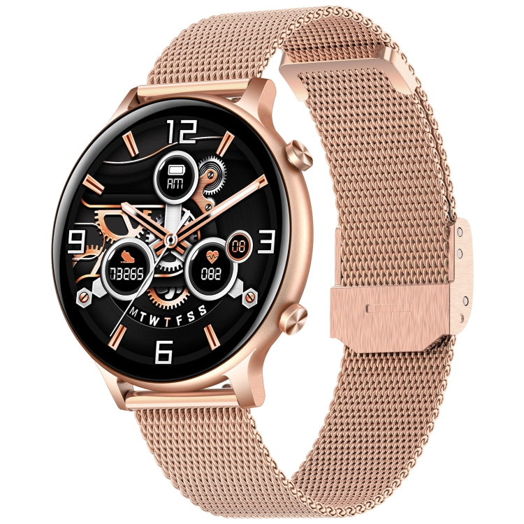 HT12 1.32 inch Steel Band IP67 Waterproof Smart Watch, Support Bluetooth Calling / Sleep Monitoring(Rose Gold) - Smart Wear by buy2fix | Online Shopping UK | buy2fix