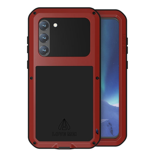 For Samsung Galaxy S23+ 5G LOVE MEI Metal Shockproof Life Waterproof Dustproof Phone Case(Red) - Galaxy S23+ 5G Cases by LOVE MEI | Online Shopping UK | buy2fix