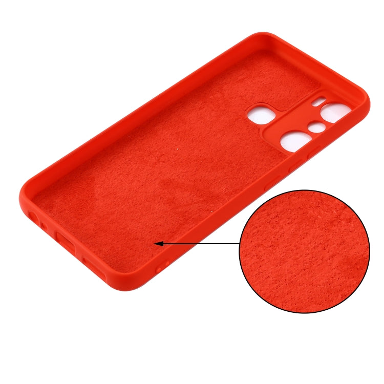 For Infinix Hot 20i X665E Pure Color Liquid Silicone Shockproof Phone Case(Red) - Infinix Cases by buy2fix | Online Shopping UK | buy2fix