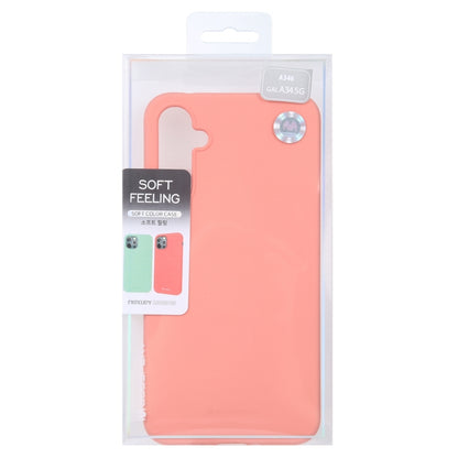 For Samsung Galaxy A34 5G GOOSPERY SOFT FEELING Liquid TPU Soft Phone Case(Pink) - Galaxy Phone Cases by GOOSPERY | Online Shopping UK | buy2fix