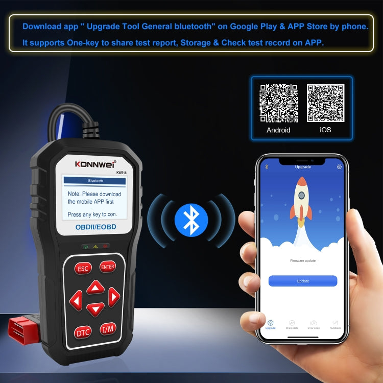 KONNWE KW818 Car OBD2 Bluetooth Fault Detector Diagnostic Tools - Code Readers & Scan Tools by KONNWEI | Online Shopping UK | buy2fix