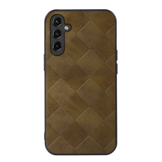 For Samsung Galaxy A24 4G Weave Plaid PU Phone Case(Green) - Galaxy Phone Cases by buy2fix | Online Shopping UK | buy2fix