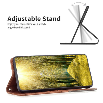 For Samsung Galaxy M14 5G Prismatic Invisible Magnetic Leather Phone Case(Brown) - Galaxy Phone Cases by buy2fix | Online Shopping UK | buy2fix