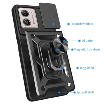 For Motorola Moto G53 / G13 / G23 5G Sliding Camera Cover Design TPU+PC Phone Case(Blue) - Motorola Cases by buy2fix | Online Shopping UK | buy2fix