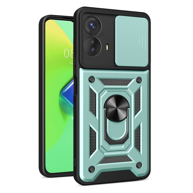 For Motorola Moto G53 5G Sliding Camera Cover Design TPU+PC Phone Case(Green) - Motorola Cases by buy2fix | Online Shopping UK | buy2fix