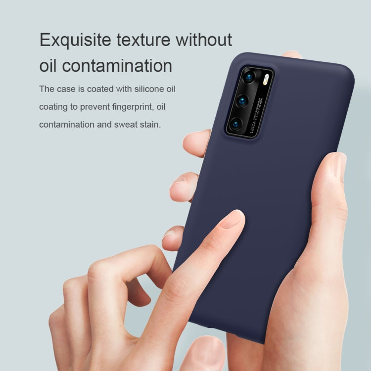 For Huawei P40 NILLKIN Feeling Series Shockproof Liquid Silicone Protective Case(Black) - Huawei Cases by NILLKIN | Online Shopping UK | buy2fix