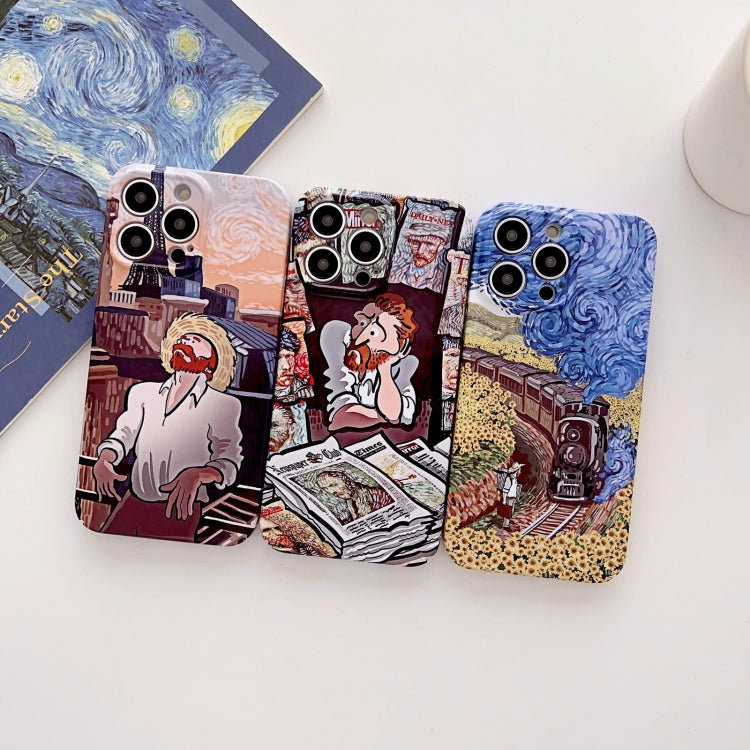 For iPhone 13 Pro Precise Hole Oil Painting Glossy PC Phone Case(Tower) - iPhone 13 Pro Cases by buy2fix | Online Shopping UK | buy2fix