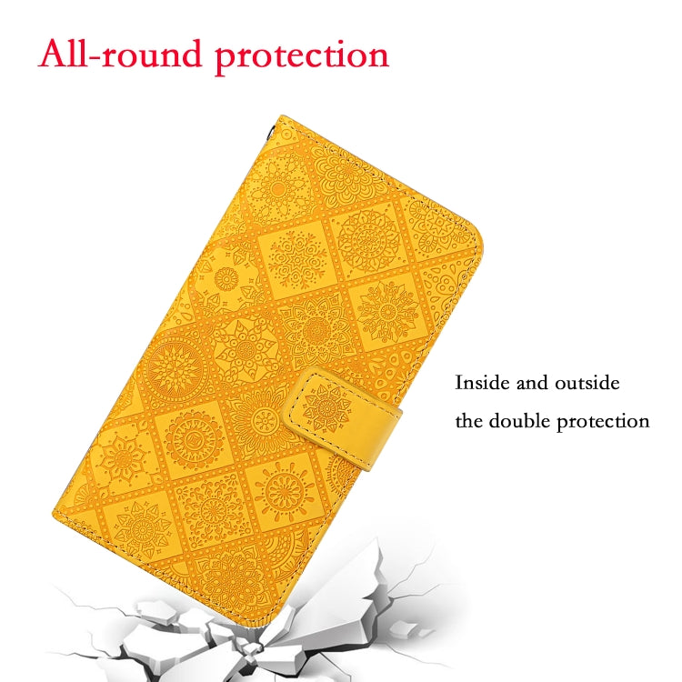 For Xiaomi Redmi 12C Ethnic Style Embossed Pattern Leather Phone Case(Yellow) - Xiaomi Cases by buy2fix | Online Shopping UK | buy2fix