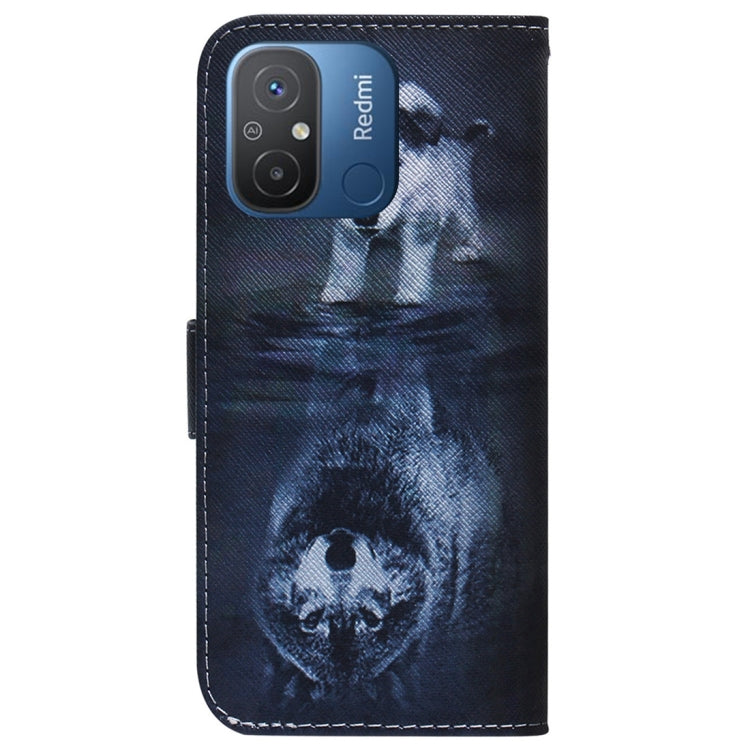 For Xiaomi Redmi 12C / 11A Coloured Drawing Flip Leather Phone Case(Wolf and Dog) - Xiaomi Cases by buy2fix | Online Shopping UK | buy2fix