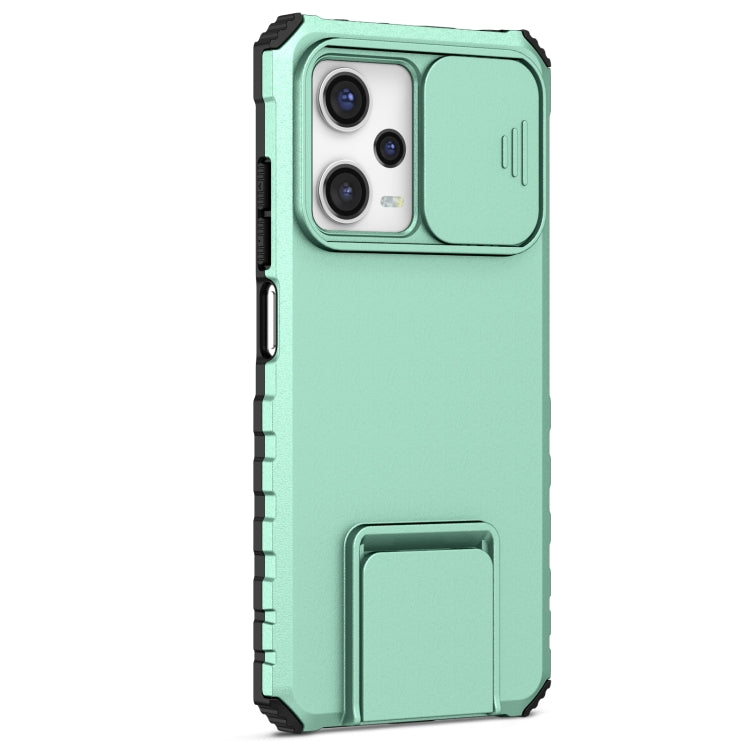 For Xiaomi Redmi Note 12 Pro 5G / Poco X5 Pro Stereoscopic Holder Sliding Camshield Phone Case(Light Blue) - Note 12 Pro Cases by buy2fix | Online Shopping UK | buy2fix
