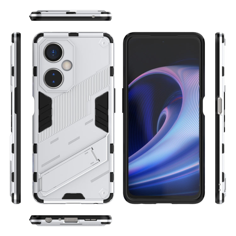 For OnePlus Nord CE 3 Punk Armor 2 in 1 PC + TPU Phone Case with Holder(White) - OnePlus Cases by buy2fix | Online Shopping UK | buy2fix