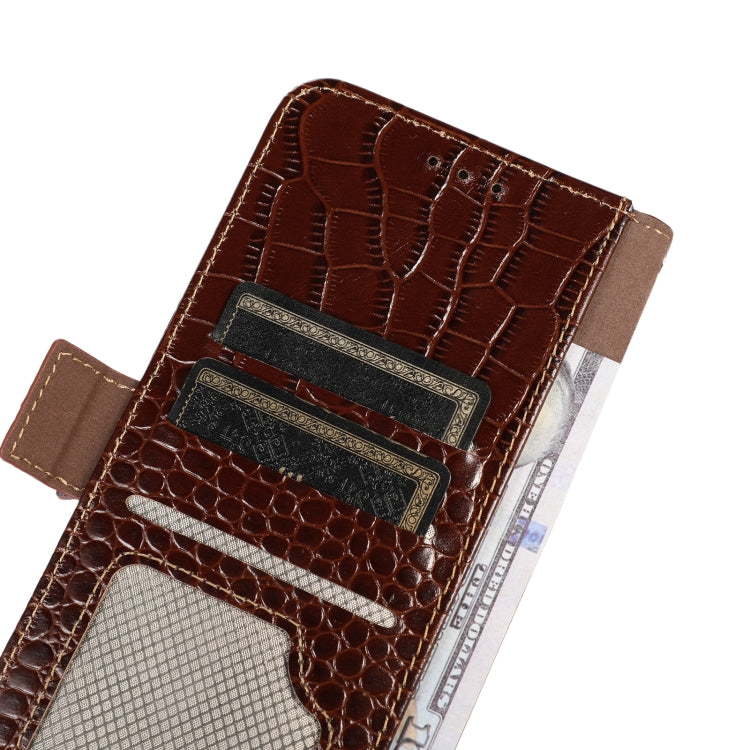 For Motorola ThinkPhone 5G Crocodile Top Layer Cowhide Leather Phone Case(Brown) - Motorola Cases by buy2fix | Online Shopping UK | buy2fix