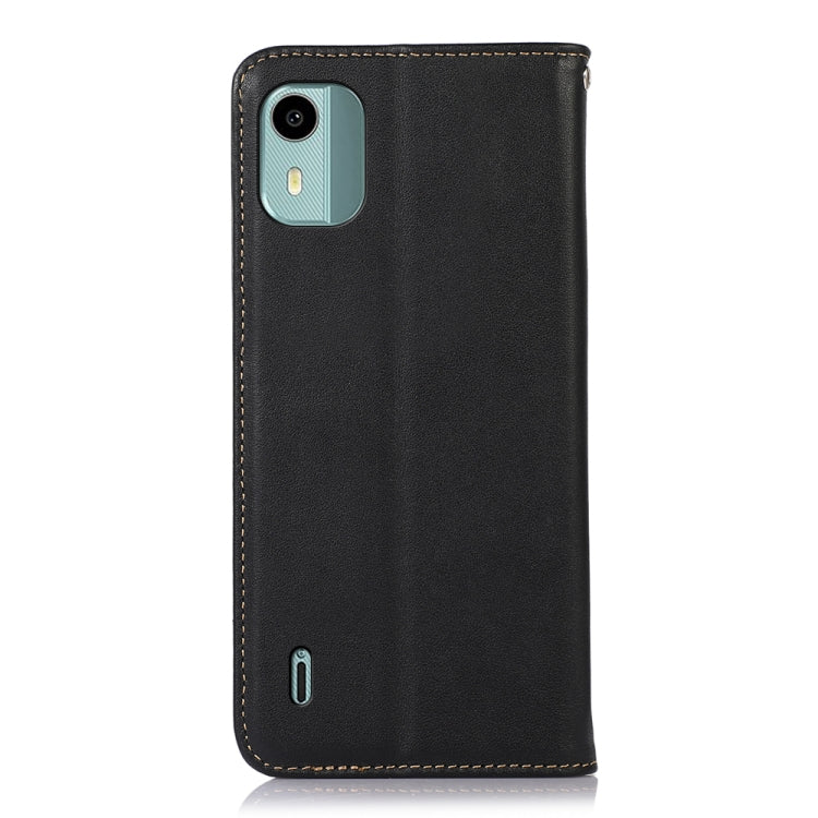 For Nokia C12 4G KHAZNEH Nappa Top Layer Cowhide Leather Phone Case(Black) - Nokia Cases by buy2fix | Online Shopping UK | buy2fix