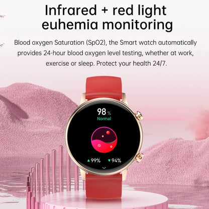 HK39 1.1 inch Smart Silicone Strap Watch Supports Bluetooth Call/Blood Oxygen Monitoring(Pink) - Smart Wear by buy2fix | Online Shopping UK | buy2fix