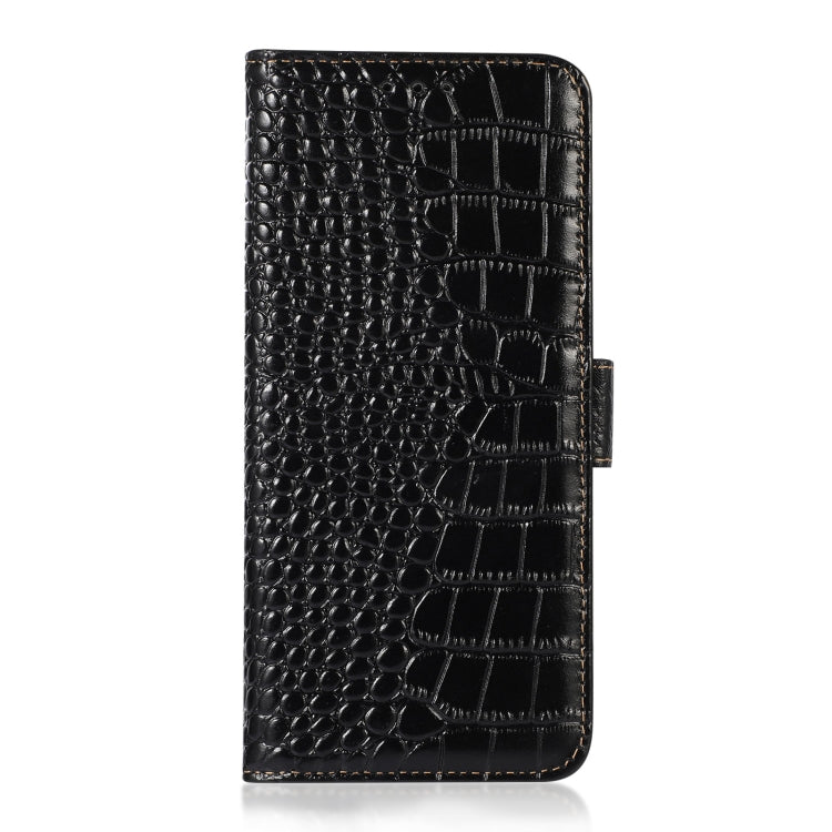 For Google Pixel 8 Crocodile Top Layer Cowhide Leather Phone Case(Black) - Google Cases by buy2fix | Online Shopping UK | buy2fix