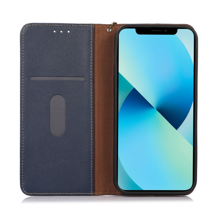 For Google Pixel 8 Pro KHAZNEH Nappa Top Layer Cowhide Leather Phone Case(Blue) - Google Cases by buy2fix | Online Shopping UK | buy2fix