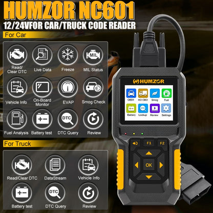 HUMZOR NC601 Car and Truck OBD2 Scan Tool Diagnostic Tool -  by buy2fix | Online Shopping UK | buy2fix