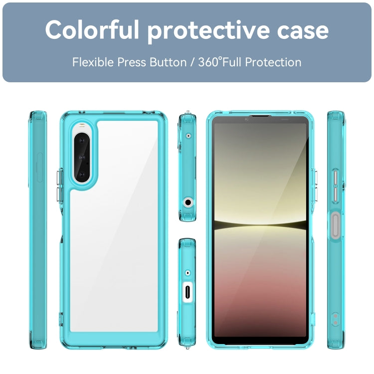 For Sony Xperia 10 V Colorful Series Acrylic + TPU Phone Case(Transparent Blue) - Sony Cases by buy2fix | Online Shopping UK | buy2fix