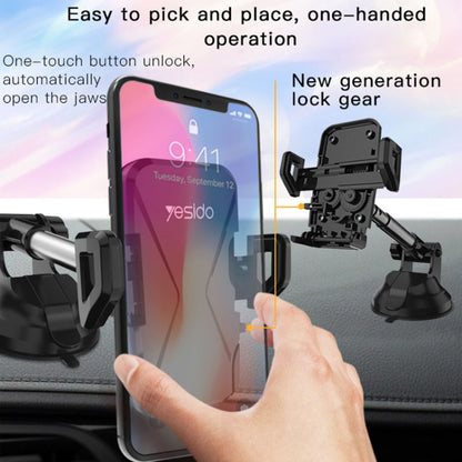 Yesido C40 Car Foldable 360 Degree Rotation Automatic Clip Phone Holder(Black) -  by Yesido | Online Shopping UK | buy2fix