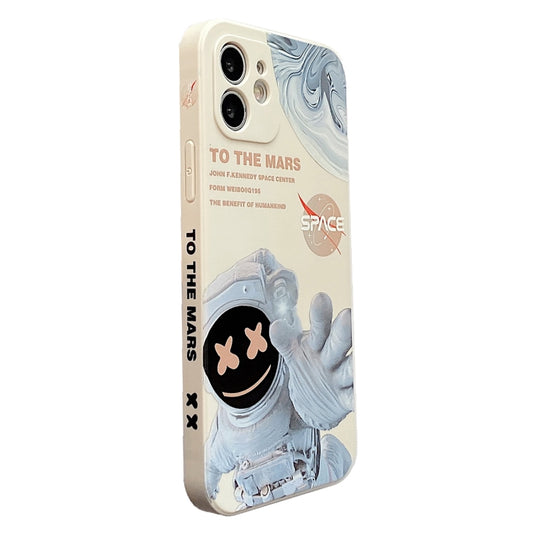 For iPhone XR Martian Astronaut Pattern Shockproof Phone Case(White) - More iPhone Cases by buy2fix | Online Shopping UK | buy2fix