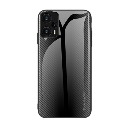 For Xiaomi Redmi Note 12 Turbo Texture Gradient Glass TPU Phone Case(Black) - Xiaomi Cases by buy2fix | Online Shopping UK | buy2fix