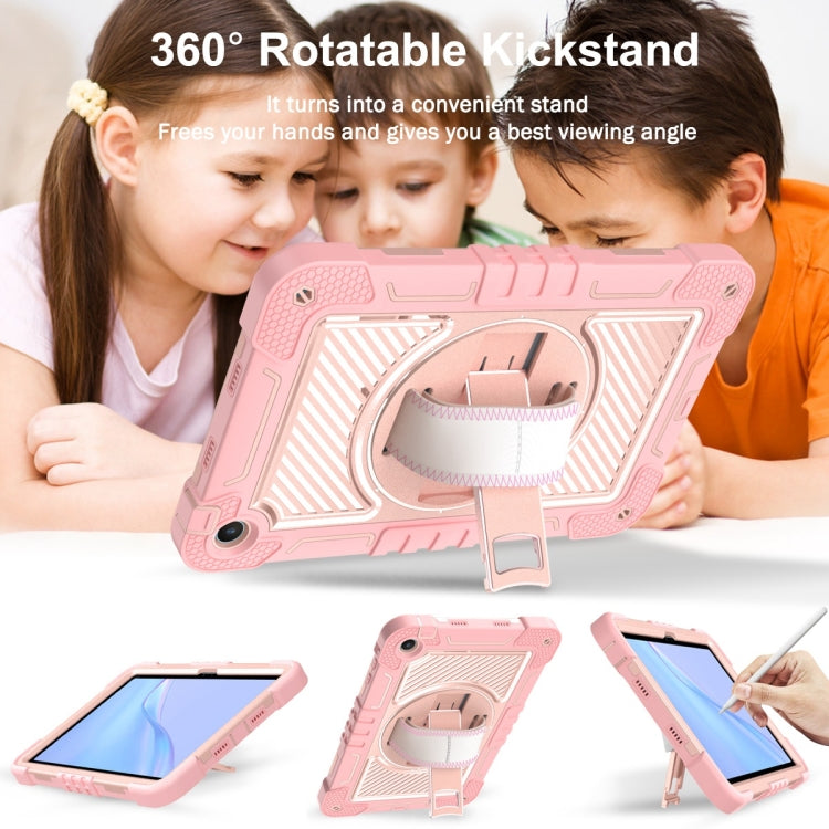 For Huawei MatePad SE 10.4 360 Degree Rotation PC Contrast Silicone Tablet Case(Rose Gold) - For Huawei by buy2fix | Online Shopping UK | buy2fix