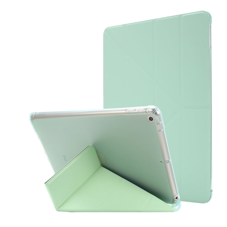 For iPad 10.2 2021 / 2020 / 2019 Airbag Deformation Horizontal Flip Leather Case with Holder & Pen Holder(Mint Green) - Apple Accessories by buy2fix | Online Shopping UK | buy2fix