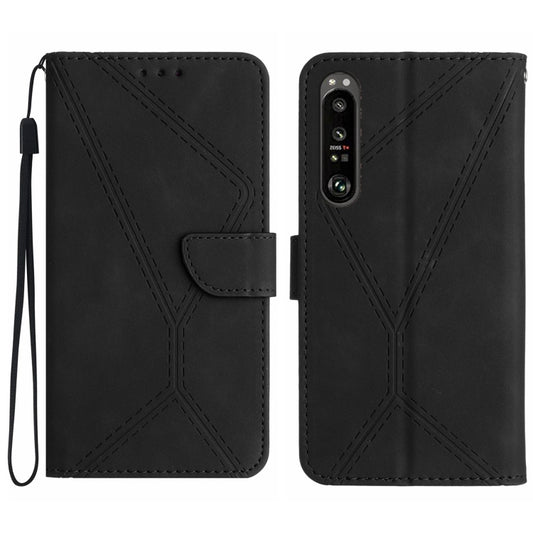 For Sony Xperia 1 III Stitching Embossed Leather Phone Case(Black) - Sony Cases by buy2fix | Online Shopping UK | buy2fix