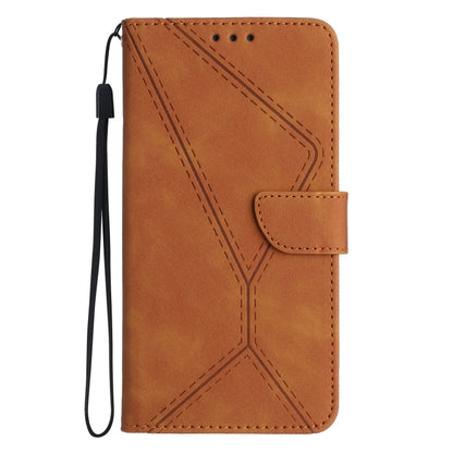 For Sony Xperia 5 III Stitching Embossed Leather Phone Case(Brown) - Sony Cases by buy2fix | Online Shopping UK | buy2fix
