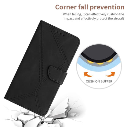 For Xiaomi POCO C40 Stitching Embossed Leather Phone Case(Black) - Xiaomi Cases by buy2fix | Online Shopping UK | buy2fix