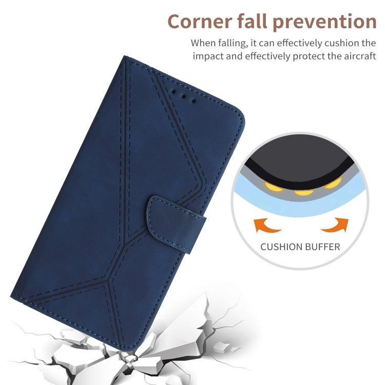 For Xiaomi POCO C40 Stitching Embossed Leather Phone Case(Blue) - Xiaomi Cases by buy2fix | Online Shopping UK | buy2fix