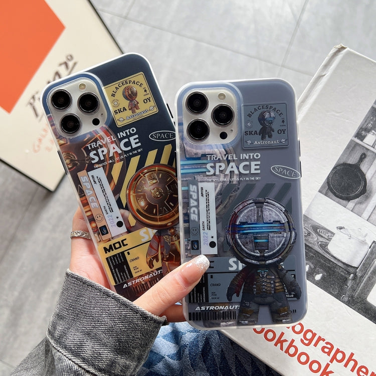 For iPhone 12 Pro Max Dual-side IMD Astronaut Frosted Phone Case(Black Gold) - iPhone 12 Pro Max Cases by buy2fix | Online Shopping UK | buy2fix