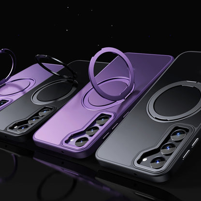 For Samsung Galaxy S23+ 5G 360 Rotating MagSafe Magnetic Skin Feel Phone Case(Purple) - Galaxy S23+ 5G Cases by buy2fix | Online Shopping UK | buy2fix