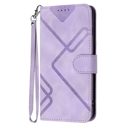 For Honor X7 4G/Play 30 Plus Line Pattern Skin Feel Leather Phone Case(Light Purple) - Honor Cases by buy2fix | Online Shopping UK | buy2fix