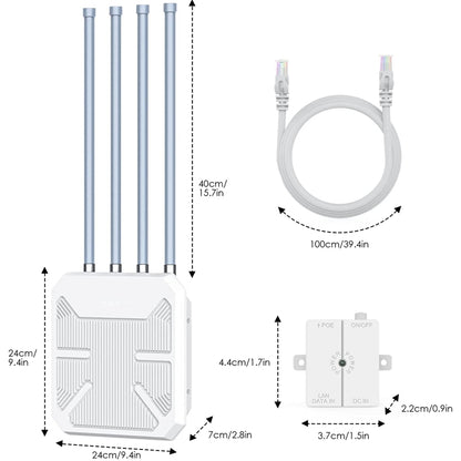 Wavlink WN573HX1 WiFi 6 AX1800 Dual Band Long Range Outdoor WiFi Extender(AU Plug) - Broadband Amplifiers by WAVLINK | Online Shopping UK | buy2fix