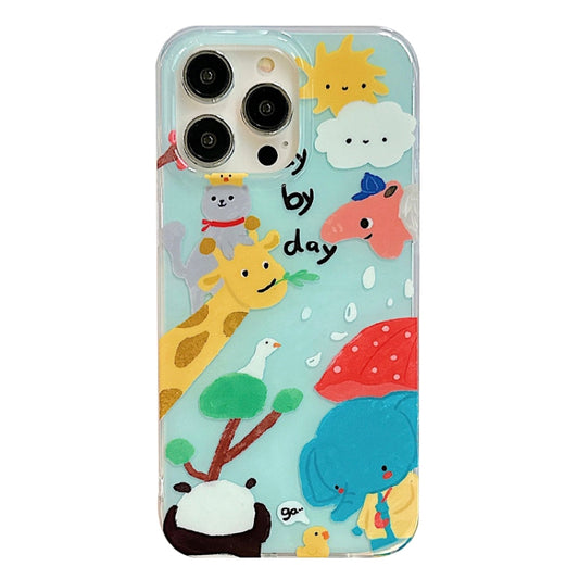 For iPhone 12 Pro Max IMD Cute Animal Pattern Phone Case(Giraffe) - iPhone 12 Pro Max Cases by buy2fix | Online Shopping UK | buy2fix