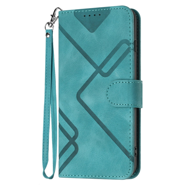 For Samsung Galaxy S23 5G Line Pattern Skin Feel Leather Phone Case(Light Blue) - Galaxy S23 5G Cases by buy2fix | Online Shopping UK | buy2fix