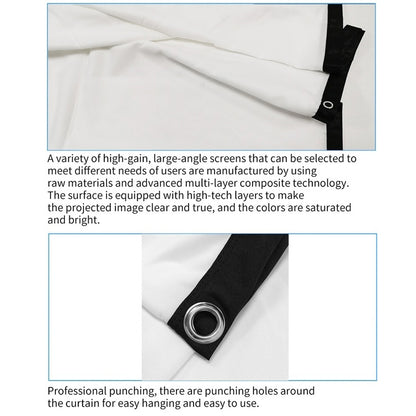 Simple Folding Thin Polyester Projector Film Curtain, Size:30 inch 16:9 - Other by buy2fix | Online Shopping UK | buy2fix