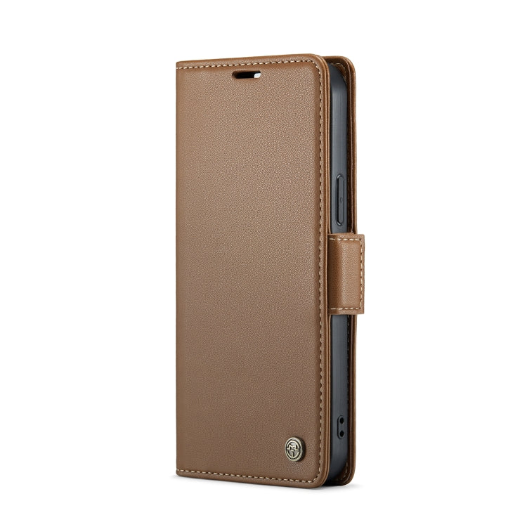 For iPhone 14 Pro Max CaseMe 023 Butterfly Buckle Litchi Texture RFID Anti-theft Leather Phone Case(Brown) - iPhone 14 Pro Max Cases by CaseMe | Online Shopping UK | buy2fix