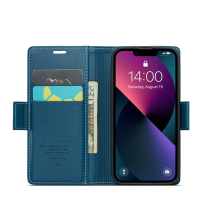 For iPhone 13 mini CaseMe 023 Butterfly Buckle Litchi Texture RFID Anti-theft Leather Phone Case(Blue) - iPhone 13 mini Cases by CaseMe | Online Shopping UK | buy2fix