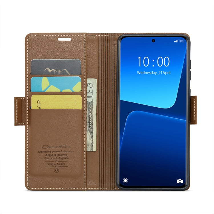 For Xiaomi 13 Pro CaseMe 023 Butterfly Buckle Litchi Texture RFID Anti-theft Leather Phone Case(Brown) - 13 Pro Cases by CaseMe | Online Shopping UK | buy2fix