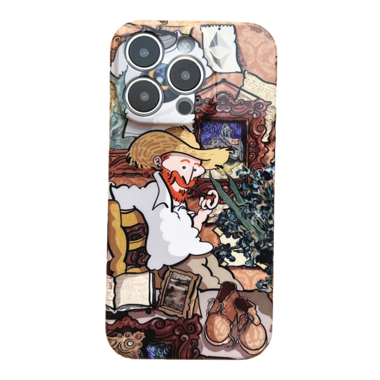 For iPhone 14 Pro Precise Hole Oil Painting Pattern PC Phone Case(Tobacco Pipe) - iPhone 14 Pro Cases by buy2fix | Online Shopping UK | buy2fix