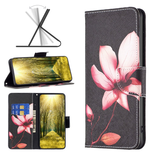 For Xiaomi Redmi 12 4G Colored Drawing Pattern Leather Phone Case(Lotus) - Xiaomi Cases by buy2fix | Online Shopping UK | buy2fix