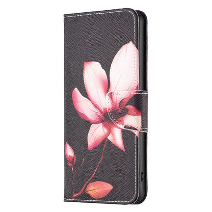 For Xiaomi Redmi 12 4G Colored Drawing Pattern Leather Phone Case(Lotus) - Xiaomi Cases by buy2fix | Online Shopping UK | buy2fix